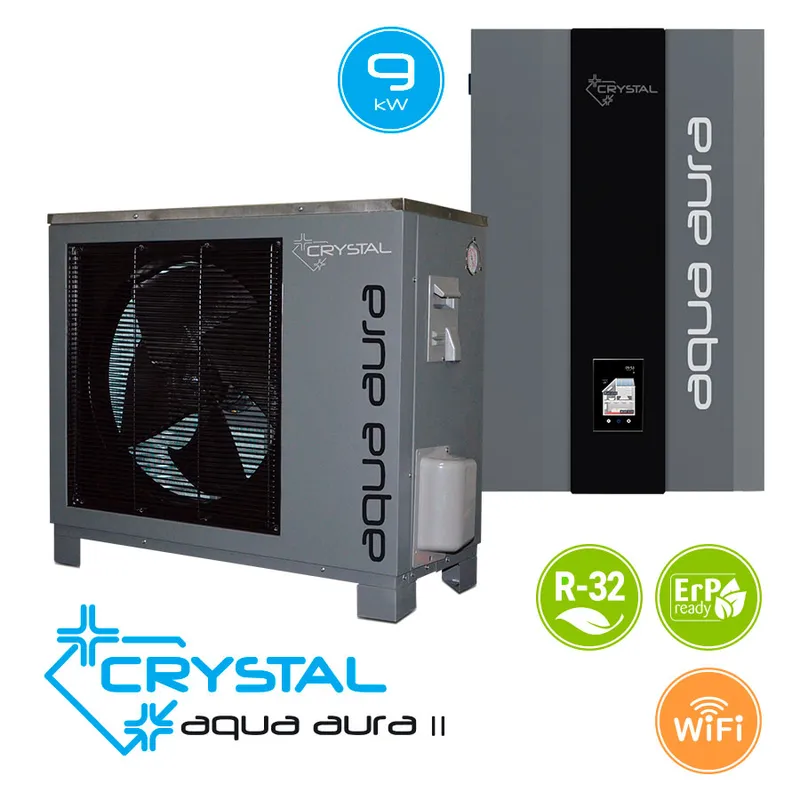 Инверторна термопомпа въздух-вода Crystal Aqua Aura II 9S, 9 kW